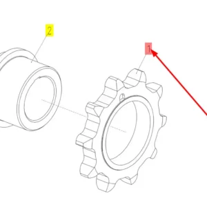 Oryginalne koło zębate wałka przenośnika pochyłego o numerze katalogowym 100340213, stosowane w kombajnach zbożowych marki Rostselmash schemat.