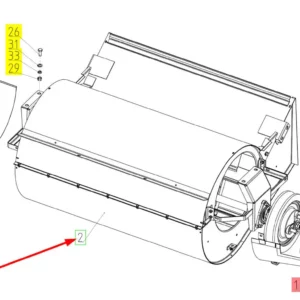 Oryginalna obudowa wialni kompletna o numerze katalogowym 100344267, stosowana w kombajnach zbożowych marki Rostselmash schemat.
