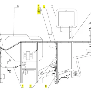 Oryginalna wiązka elektryczna alarmu układu omłotu o numerze katalogowym 100344442, stosowana w kombajnach zbożowych marki Rostselmash schemat.