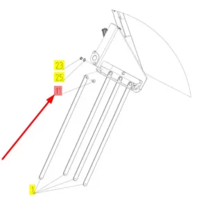 Oryginalna śruba M8 x 16 o numerze katalogowym 100347222, stosowana w kombajnach zbożowych marki Rostselmash schemat.