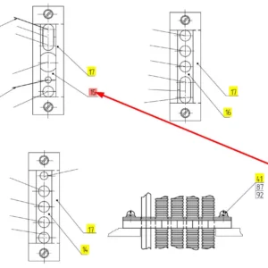 Oryginalne uszczelnienie o numerze katalogowym 100369131, stosowane w kombajnach zbożowych marki Rostselmash schemat.