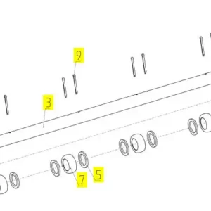 Oryginalna tuleja wału przenośnika pochyłego o numerze katalogowym 100370925, stosowana w kombajnach zbożowych marki Rostselmash- schemat.