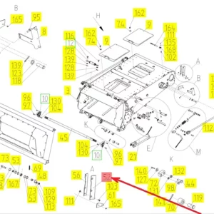 Oryginalna płyta lewa o numerze katalogowym 100371317, stosowana w kombajnach zbożowych marki Rostselmash. schemat