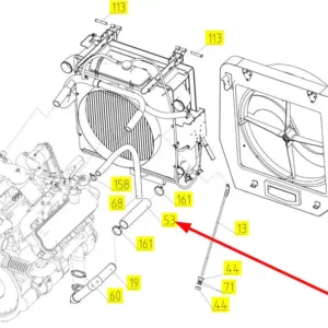 Oryginalny przewód gumowy o numerze katalogowym 100372058, stosowany w kombajnach zbożowych marki Rostselmash schemat.