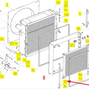Oryginalna listwa mocująca o numerze katalogowym 100374218, stosowana w kombajnach zbożowych marki Rostselmash schemat.