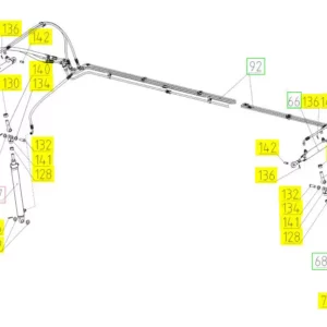 Oyginalny siłownik hydrauliczny o numerze katalogowym 100375501, stosowany w hederach zbożowych marki Rostselmash. Schemat