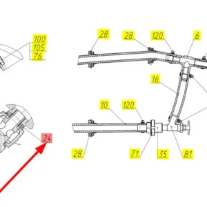 Oryginalny pierścień uszczelniający o numerze katalogowym 100377739, stosowany w kombajnach zbożowych marki Rostselmash schemat.