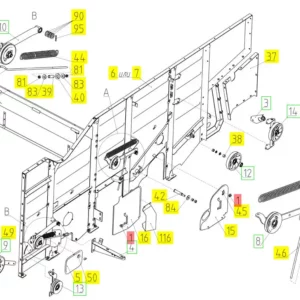 Oryginalny pręt mocujący o numerze katalogowym 100388940, stosowany w kombajnach zbożowych marki Rostselmash schemat.