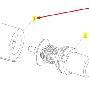 Oryginalna obudowa zamka drzwi o numerze katalogowym 100397451, stosowana w kombajnach zbożowych marki Rostselmash schemat.
