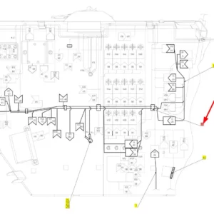 Oryginalny uchwyt do przewodów o numerze katalogowym 100398779, stosowany w kombajnach zbożowych marki Rostselmash schemat.