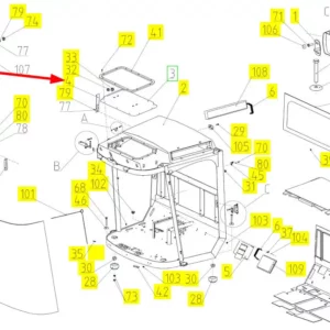 Oryginalna listwa przewodów klimatyzacji o numerze katalogowym 100412740, stosowana w kombajnach zbożowych marki Rostselmash schemat.
