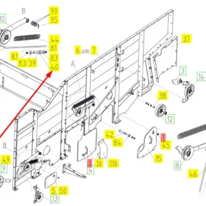 Oryginalna podkładka o numerze katalogowym 100412815, stosowana w kombajnach zbożowych marki Rostselmash schemat.