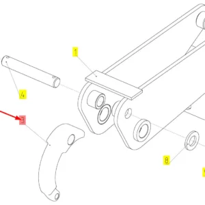 Oryginalny łącznik dźwigni o numerze katalogowym 100413870, stosowany w kombajnach zbożowych marki Rostselmash schemat.
