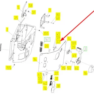 Oryginalny uchwyt popielniczki o numerze katalogowym 100413872, stosowany w kombajnach zbożowych marki Rostselmash schemat.