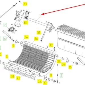 Oryginalny wałek młocarni kompletny o numerze katalogowym 100414102, stosowany w kombajnach zbożowych marki Rostselmash schemat.