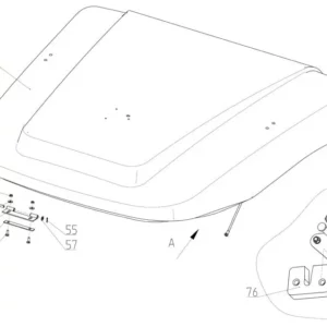 Oryginalna listwa dystansowa zawiasu kabiny kombajnu o numerze katalogowym 100418038, stosowana w kombajnach zbożowych marki Rostselmash- schemat.