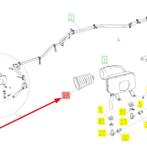 Oryginalny przewód elastyczny nagrzewnicy o numerze katalogowym 100418082, stosowany w kombajnach zbożowych marki Rostselmash schemat.