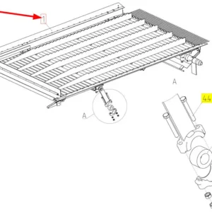 Oryginalny podsiewacz o numerze katalogowym 100421819, stosowany w kombajnach zbożowych marki Rostselmash schemat.
