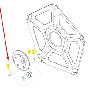 Oryginalny regulator nagarniacza o numerze katalogowym 100422684, stosowany w hederach zbożowych marki Rostselmash schemat