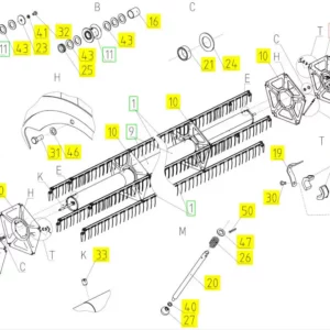 Oryginalna tarcza motowideł o numerze katalogowym 100422907, stosowana w hederach zbożowych marki Rostselmash schemat