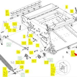 Oryginalna śruba sprężyny o numerze katalogowym 100426438, stosowana w kombajnach zbożowych marki Rostselmash schemat.