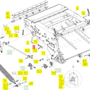 Oryginalne mocowanie sprężyny o numerze katalogowym 100427668, stosowane w kombajnach zbożowych marki Rostselmash schemat.