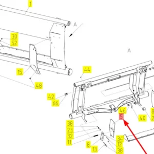 Oryginalna osłona wewnętrzna wlotu przenośnika pochyłego o numerze katalogowym 100432599, stosowana w kombajnach zbożowych marki Rostselmash- schemat.