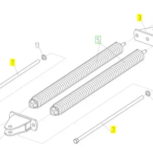 Oryginalny element mocowania o numerze katalogowym 100433000, stosowany w hederach zbożowych marki Rostselmash schemat