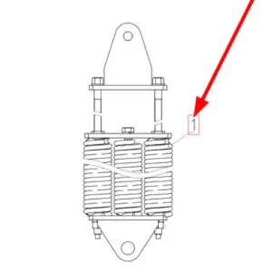 Oryginalny blok sprężynowy o numerze katalogowym 100436631, stosowany w kombajnach zbożowych marki Rostselmash. schemat