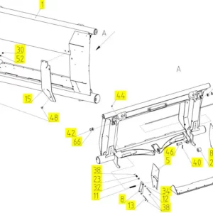 Oryginalna osłona wewnętrzna wlotu przenośnika pochyłego o numerze katalogowym 100438521, stosowana w kombajnach zbożowych marki Rostselmash- schemat.
