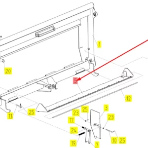 Oryginalna podłoga przednia podnośnika pochyłego o numerze katalogowym 100438524, stosowana w kombajnach zbożowych marki Rostselmash schemat.