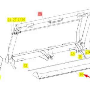 Oryginalna osłona dolna przenośnika o numerze katalogowym 100438683, stosowana w kombajnach zbożowych marki Rostselmash schemat.