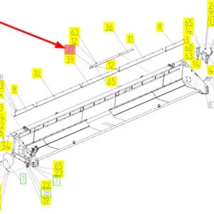 Oryginalna osłona górna hederu o numerze katalogowym 100442044, stosowana w hedrach zbożowych marki Rostselmash. schemat