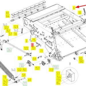 Oryginalna osłona podajnika o numerze katalogowym 100453539, stosowana w kombajnach zbożowych marki Rostselmash schemat.