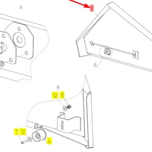 Oryginalna osłona adapteru hedera o numerze katalagowym 100453705, stosowana w hederach marki Rostselmash- schemat.