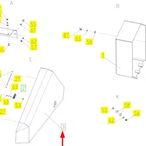 Oryginalna osłona adapteru hedera o numerze katalogowym 100454028, stosowana w hederach marki Rostselmash- schemat.