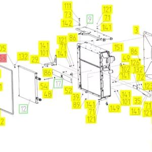 Oryginalna uszczelka o numerze katalgowoym 100456622, stosowana w kombajnach zbożowych marki Rostselmash- schemat.