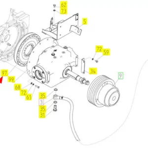 Oryginalna tarcza sprzęgła o numerze katalogowym 100459302, stosowana w kombajnach zbożowych marki Rostselmash schemat.