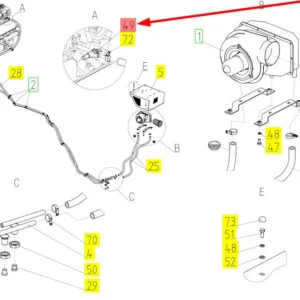 Oryginalny kranik o numerze katalogowym 100460284, stosowany w kombajnach zbożowych marki Rostselmash schemat.