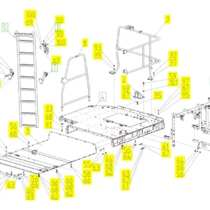 Oryginalny kompletny uchwyt drabiny o numerze katalogowym 100464921, stosowany w kombajnach zbożowych marki Rostselmash schemat.