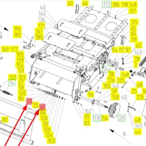 Oryginalny pierścień zabezpieczający o numerze katalogowym 100465858, stosowany w kombajnach zbożowych marki Rostselmash- schemat.