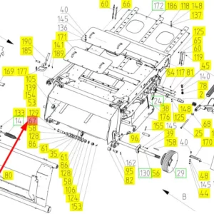 Oryginalny sworzeń o numerze katalogowym 100465860, stosowant w kombajnach zbożowych marki Rostselmash- schemat.