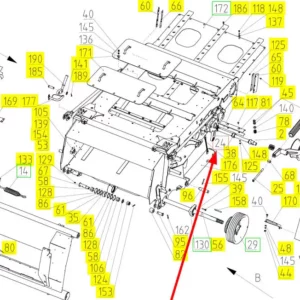 Oryginalny wałek przenośnika kpl. o numerze katalogowym 100465971, stosowany w kombajnach zbożowych marki Rostselmash- schemat.