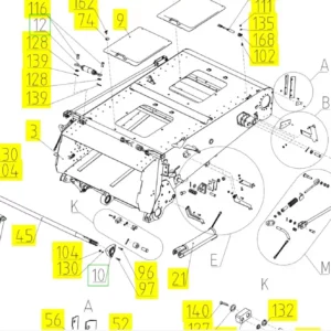 Oryginalna tuleja dystansowa o numerze katalogowym 100467510, stosowana w kombajnach zbożowych marki Rostselmash. schemat