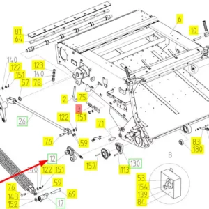 Oryginalne koło zębate o numerze katalogowym 100468374, stosowane w kombajnach zbożowych marki Rostselmash schemat.