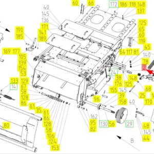Oryginalna śruba o numerze katalogowym 100468841, stosowana w kombajnach zbożowych marki Rostselmash- schemat.