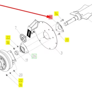 Oryginalna osłona łożyska o numerze katalogowym 100473837, stosowana w kombajnach zbożowych marki Rostselmash schemat.