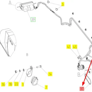 Oryginalny pasek klinowy AVX13 x 1138 la o numerze katalogowym 100490063, stosowany w kombajnach zbożowych marki Rostselmash schemat.