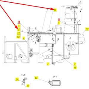 Oryginalna wiązka elektryczna o numerze katalogowym 100490706, stosowana w kombajnach zbożowych marki Rostselmash schemat.