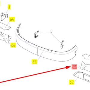 Oryginalna osłona świateł przednich o numerze katalogowym 100498328, stosowana w kombajnach zbożowych marki Rostselmash- schemat.